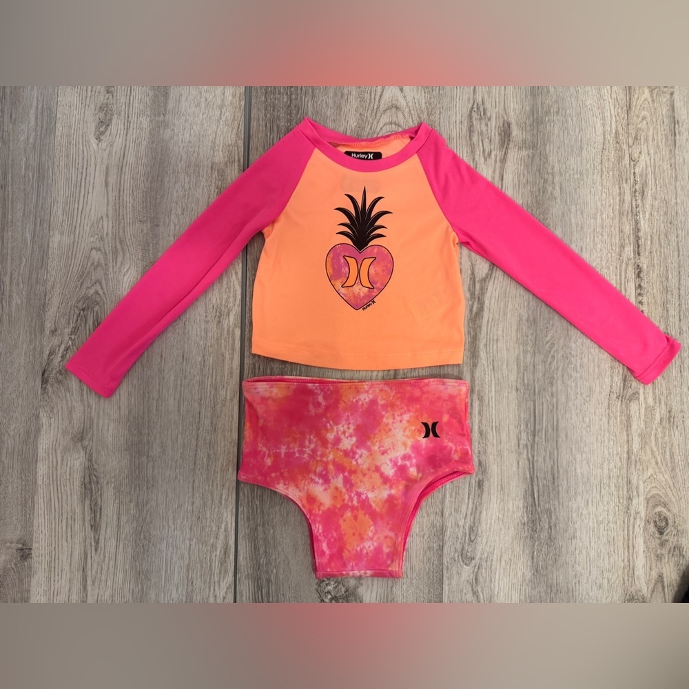Hurley Kids Pink and Orange Swim Set
